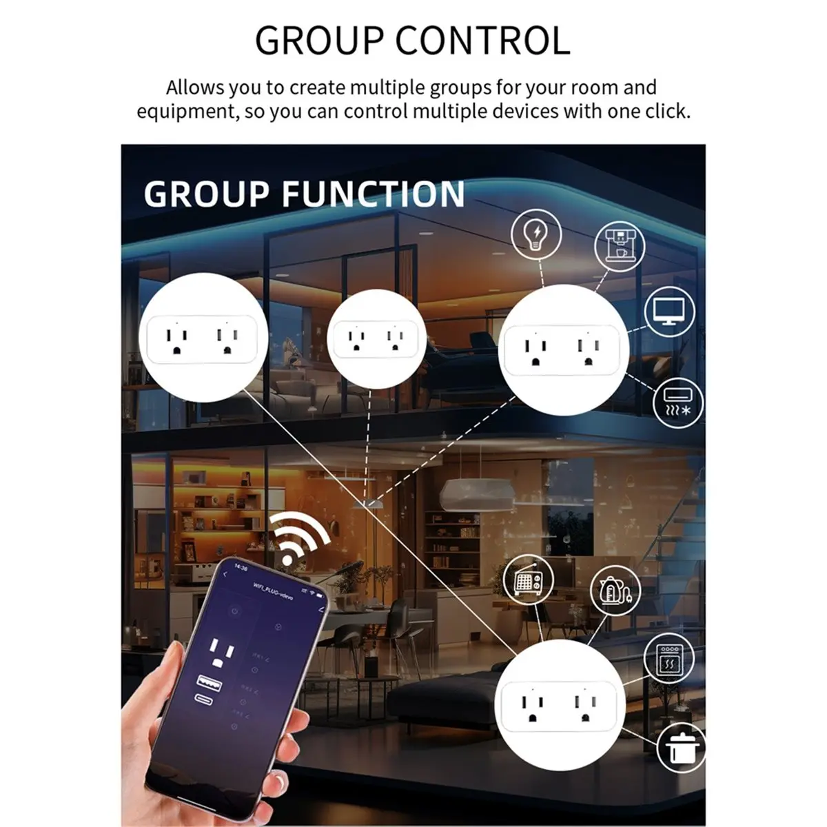 wilwill Tuya WiFi Smart Socket Mini Smart Plug16A Timer Remote Control Double Socket US Plug