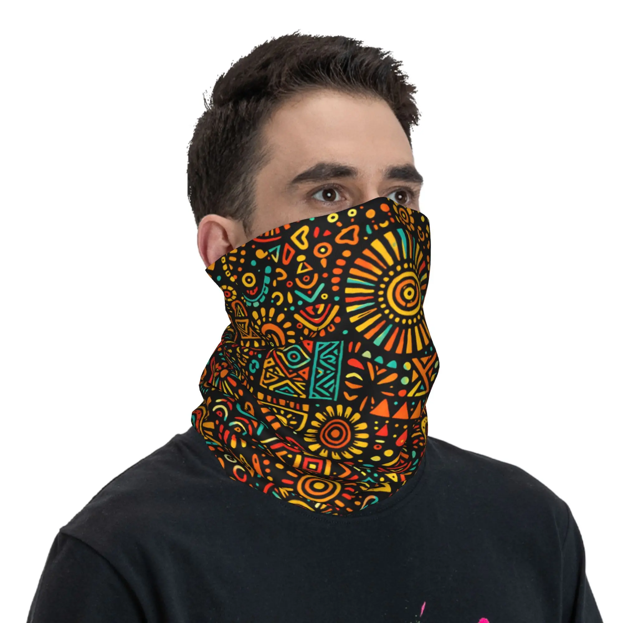 Bohemian Mandala Style Bandana Neck Gaiter Printed  Wrap Scarf Multi-use Headwear Cycling Unisex Adult All Season