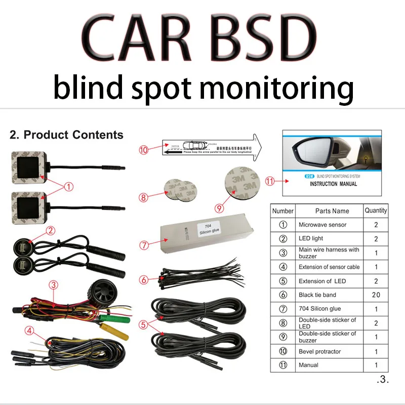 Universal model is suitable for all cars BSD blind spot monitoring, high speed overtaking assist warning