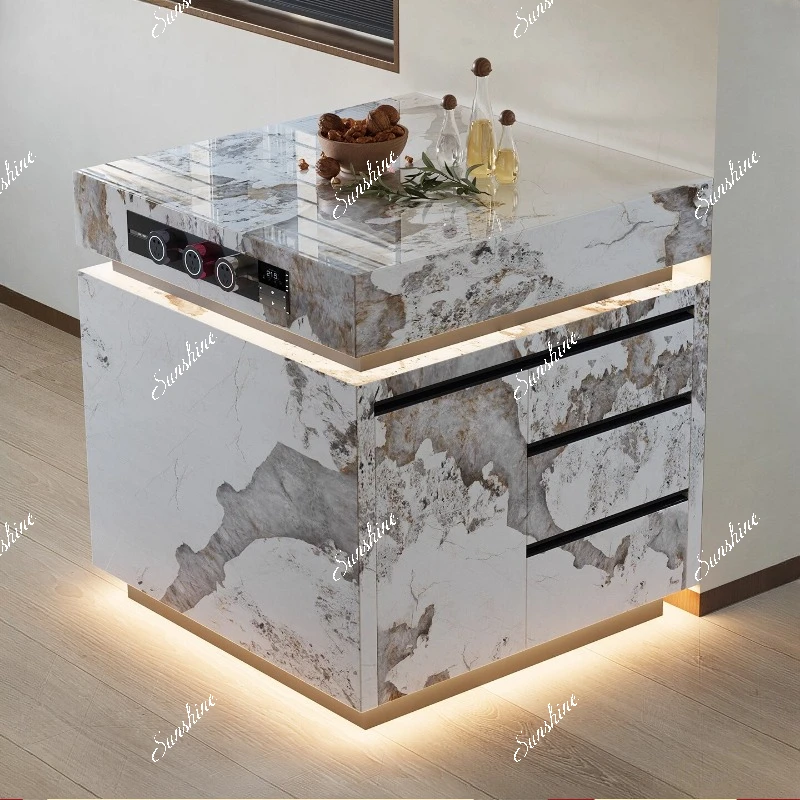 

Modern rock slab mobile cabinet, living room low cabinet, kitchen dining side cabinet, antique multi-functional bedside table