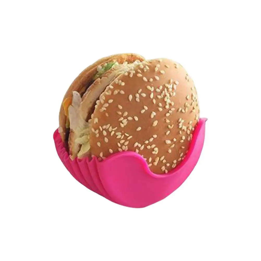 Dishwasher Safe Burger Rack 4pcs Silicone Burger Clips Set Retractable Hamburger Box Holders Reusable Food Grade Sandwich Clips