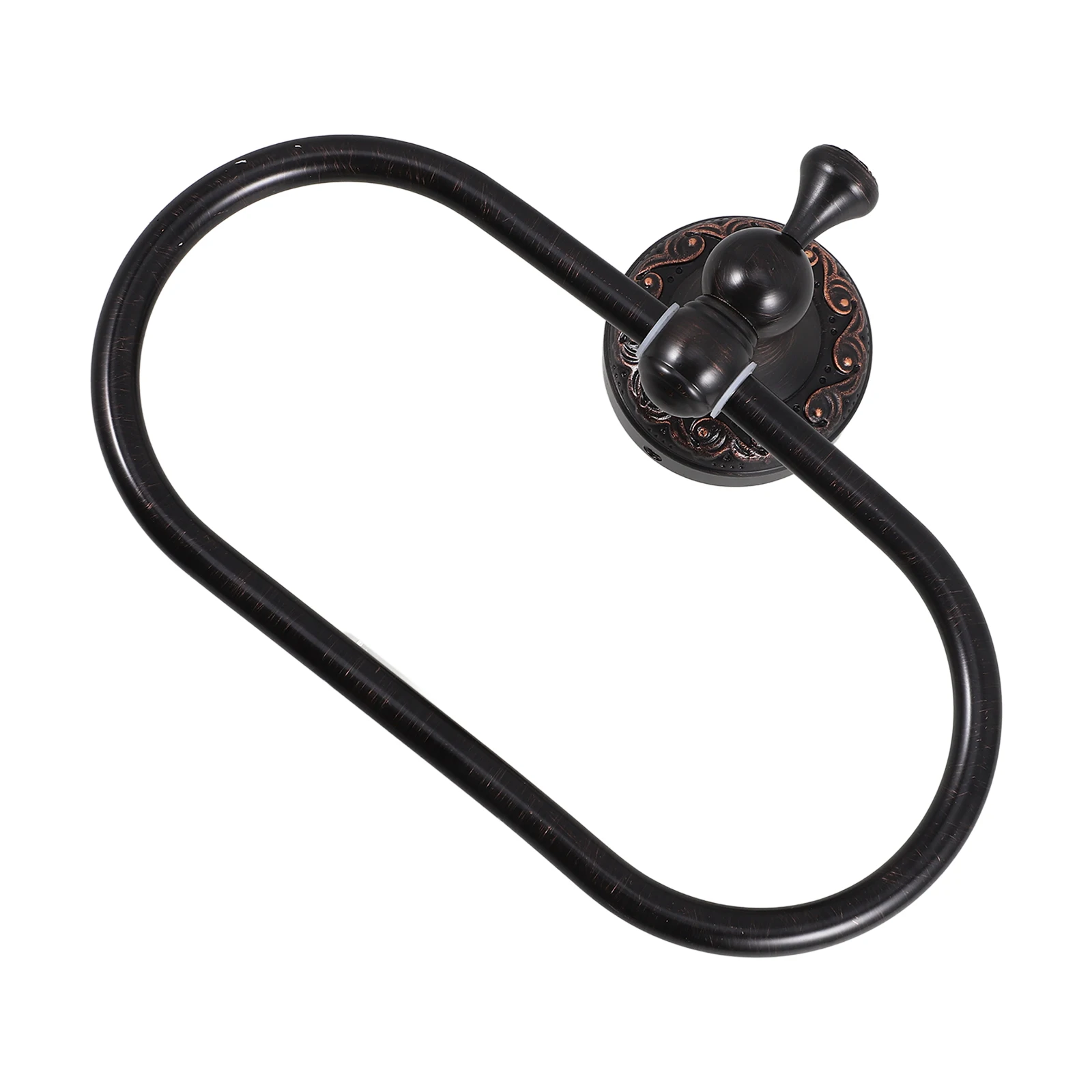 

Copper Towel Ring Oval Thick Rust-Resistant Wall-Mounted Towel Holder Sturdy Bathroom Fixture Space-Saving Design