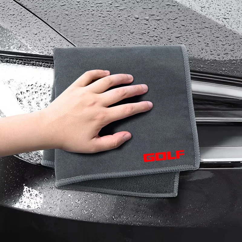 

Полотенце из микрофибры для сушки автомобиля, плюшевое полотенце для мытья, чистящее средство для Volkswagen VW Golf Rline GTI R Polo Passat Magotan Tiguan Jetta
