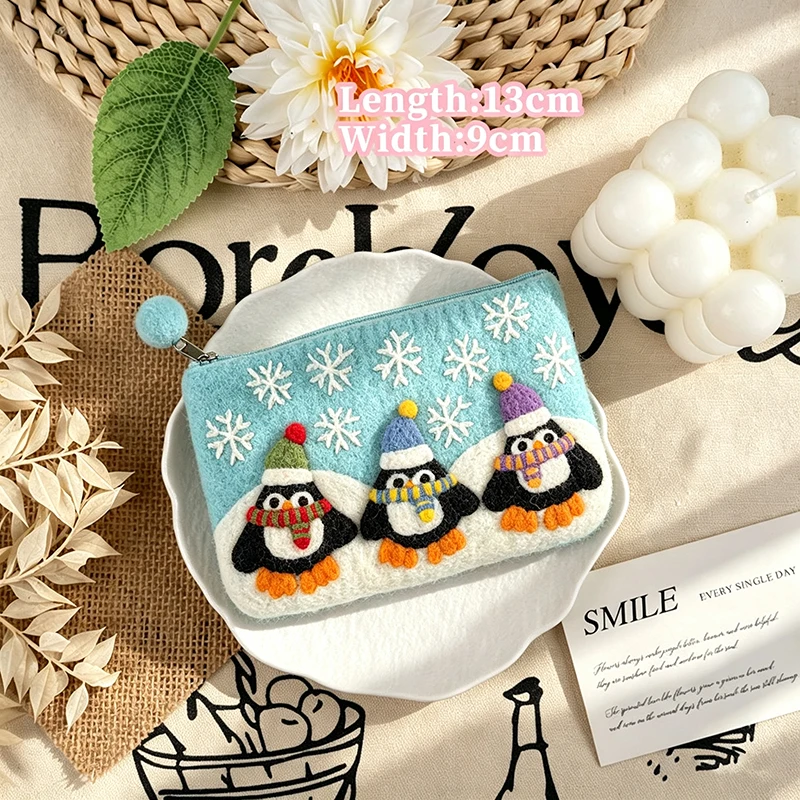 Handgefertigter Wollfilz-Münzbeutel, 3D-Cartoon-Tier-Geldbörse, Damen-Kartenhalter, Niedlicher Mini-Aufbewahrungsbeutel, Entzückende Weihnachtsgeschenke – Detail 16