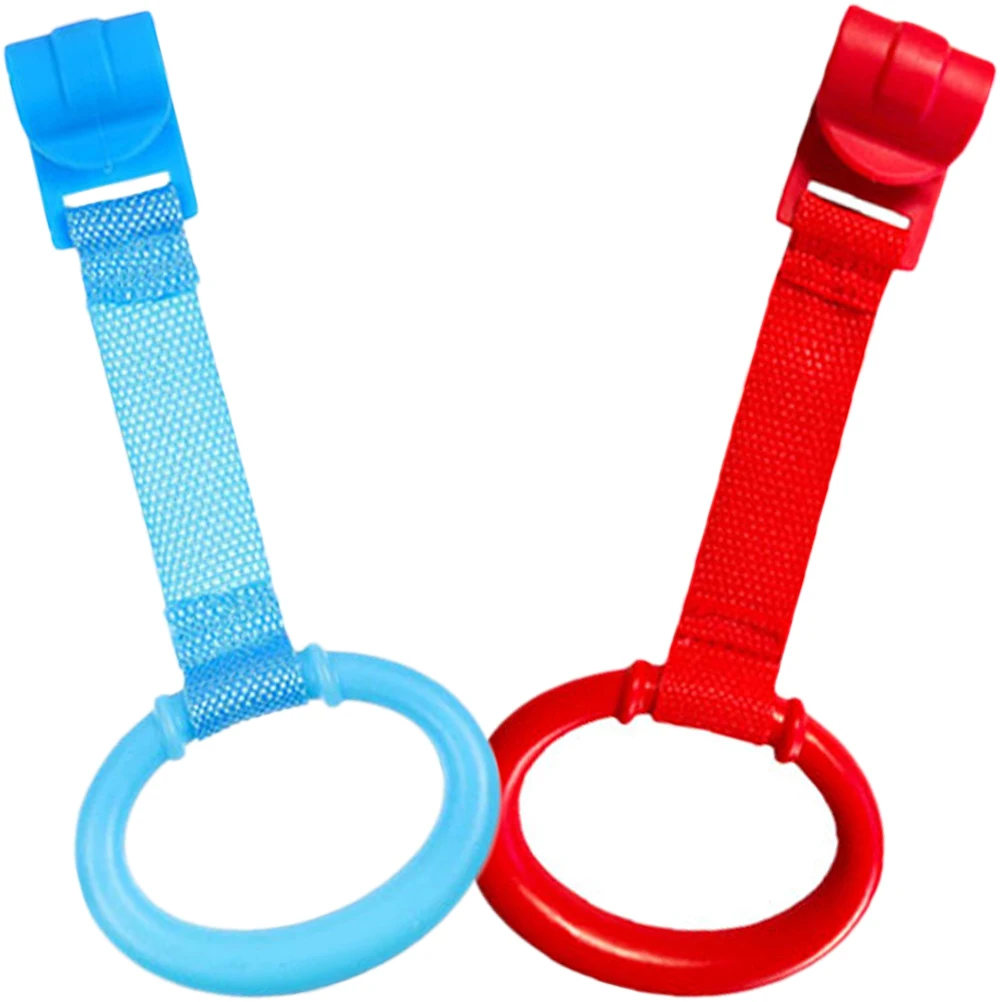 

2pcs Baby Standing Pull Durable Crib Training Ring Toddler Walk Assistant Lightweight Infant Bed Handle Exercise for Walking