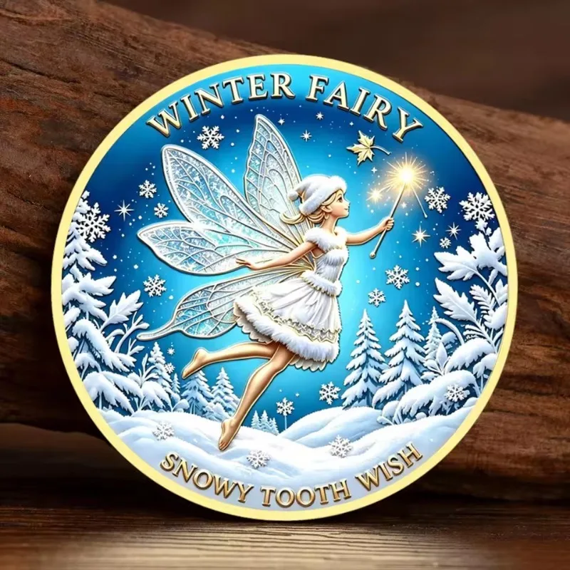 Winter Fairy Tooth Fairy Commemorative Coin Exchanging Teeth Collecting Token Pediatric Dental Office Reward Gift for Children