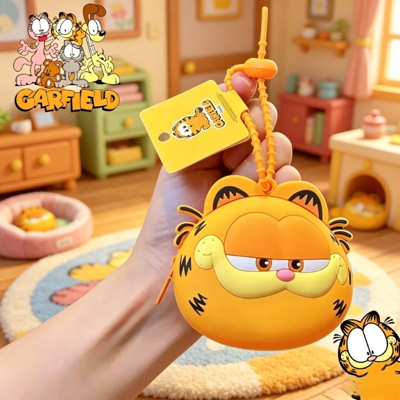 

Garfield cartoon cute silicone keychain kawaii for men and women couple figurine coin purse backpack pendant gift wholesale