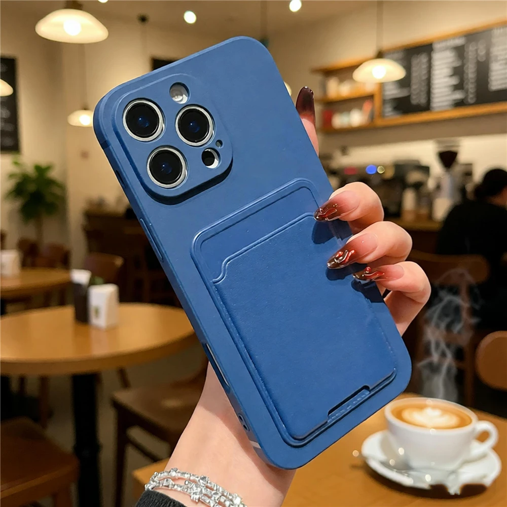 Card Bag Holder Phone Case For Huawei Pura 80 70 P60 P50 P30 P20 Pro P40Lite Mate 20 Pro Solid Color Soft Silicone Wallet Cover view 4
