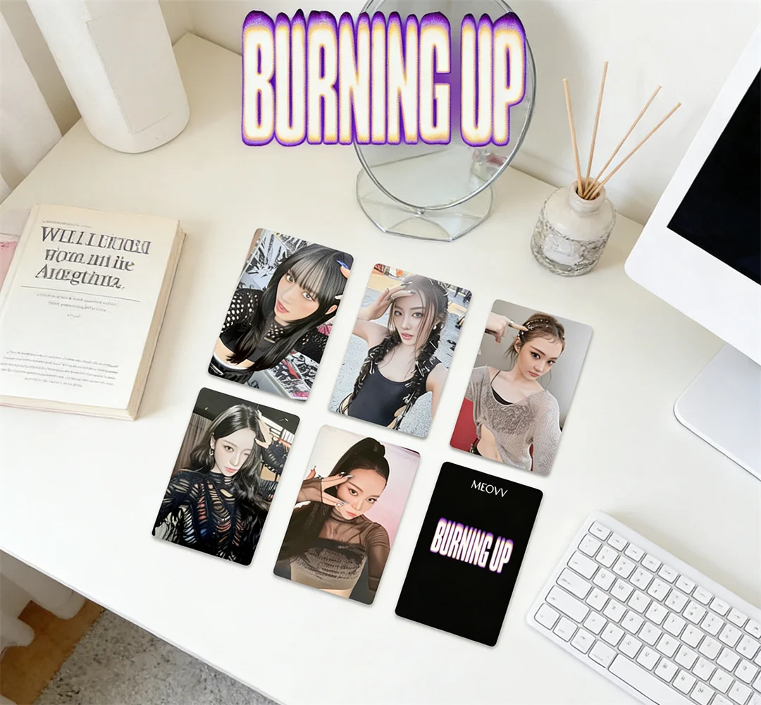 5Pcs/Set MEOVV Photocards BURNING UP Album PhotoCard BROADCAST Benefit Cards Anna Narin Gawon Sooin Fans Gifts