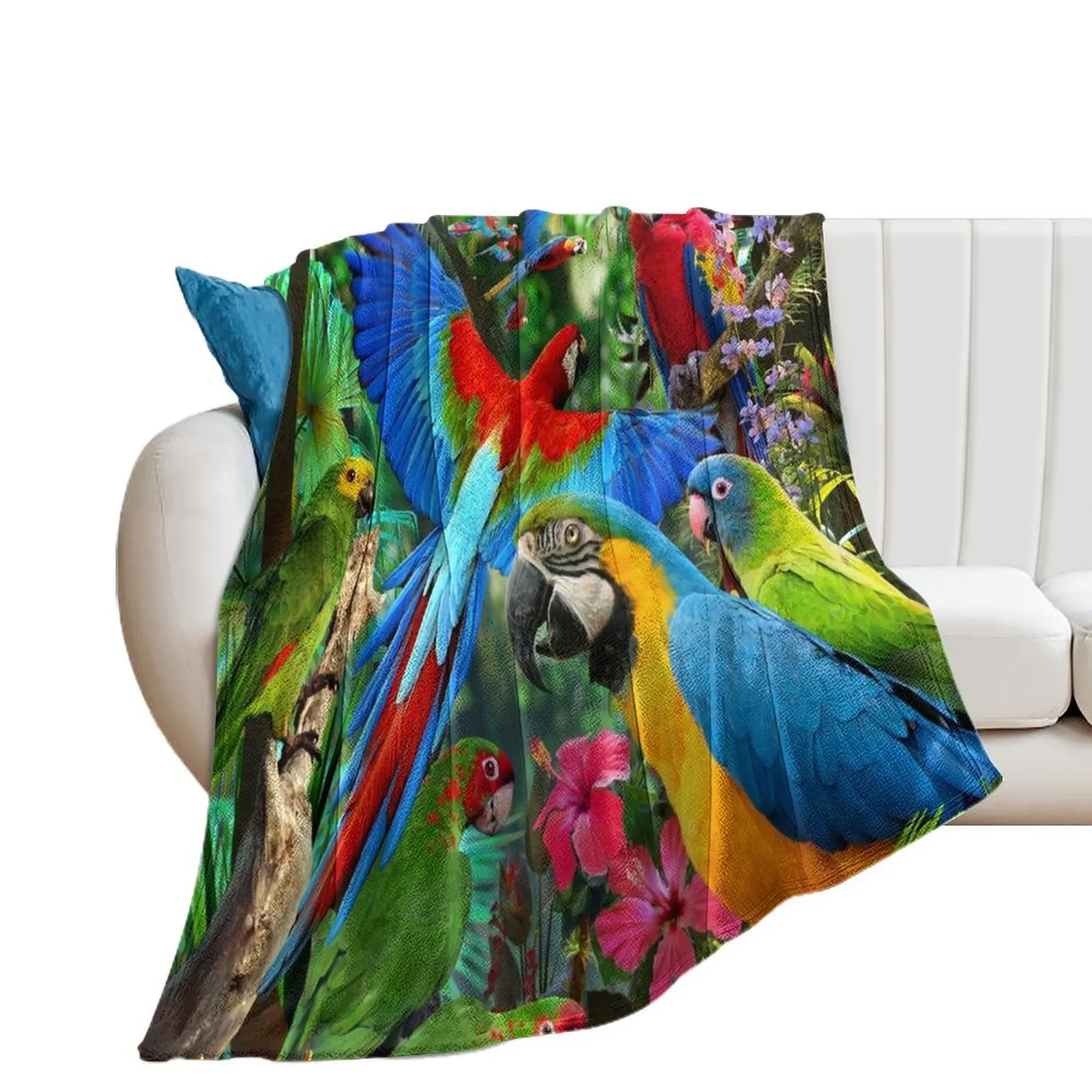 

Parrots Throw Blanket blankets ands Decoratives Blankets