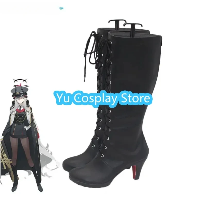 Hanuma Makoto Cosplay Schoenen Spel Blauw Archief Cosplay Prop Halloween Carnaval Laarzen Pu Schoenen Op Maat Gemaakt