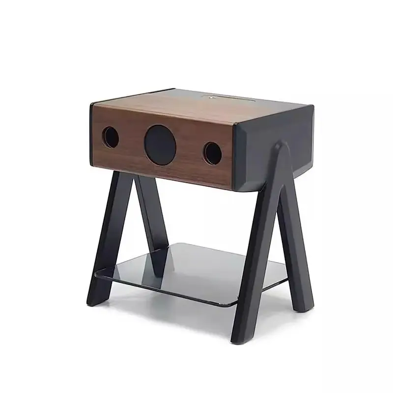 

Nordic solid wood edge, bedside table Bluetooth speaker designer art, simple creative sofa, corner bedroom living room