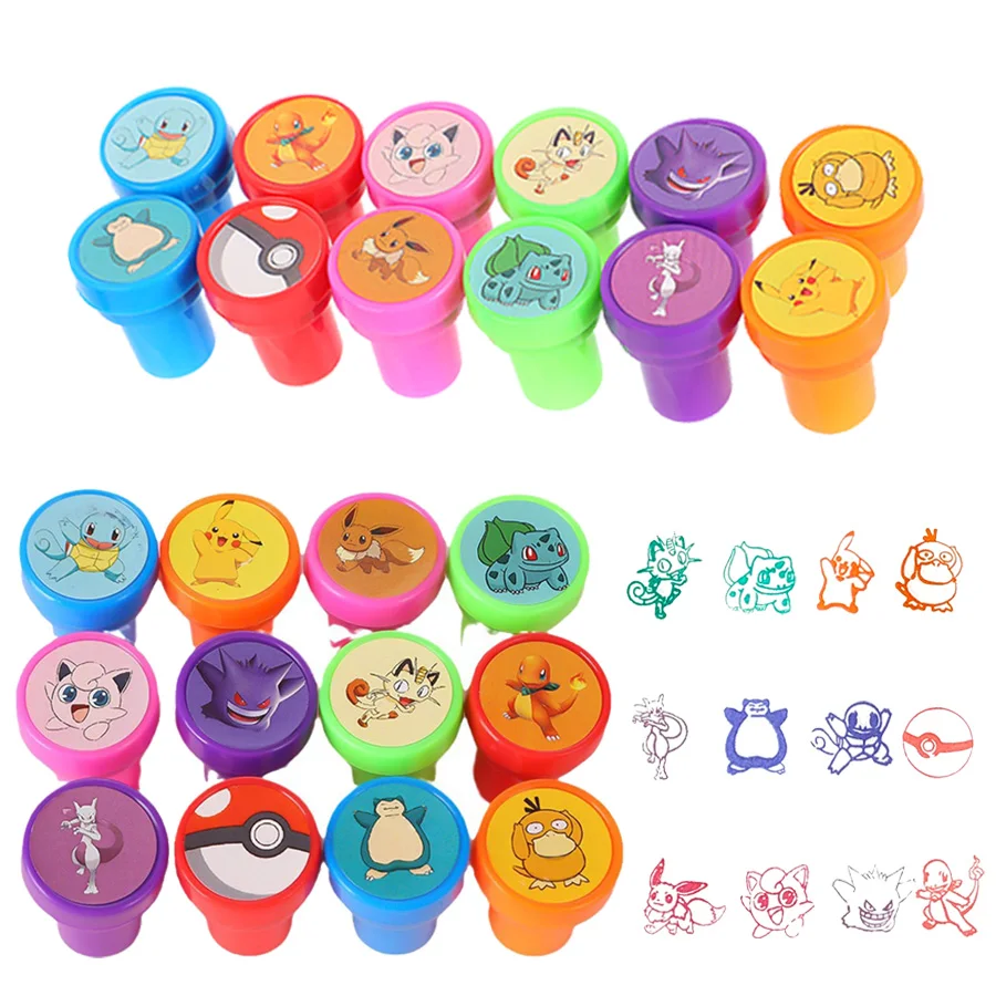 12/24/36 Uds. Bombones de fiesta de Pokemon sellos de Pikachu para niños niñas regalos rellenos de medias de Navidad suministros de fiesta de cumpleaños