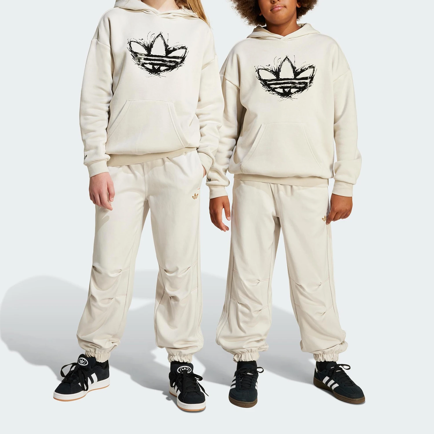 

Adidas Originals Trefoil Big Kids Workwear Loose Drawstring Casual Trousers JC9073