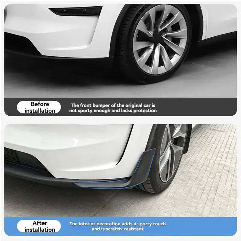 A99F-Front Bumper Lip Splitter Spoiler Cover For Tesla Model Y Juniper