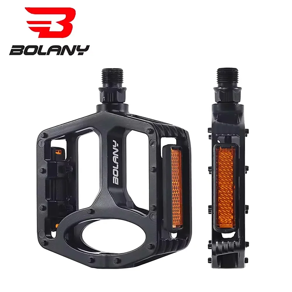 BOLANY Aluminum Alloy Bicycle Pedal  Reflective  Thickened Anti-slip 11 Nail MTB Pedal 2 Bearing Lightweight Pedal Bike Supplies