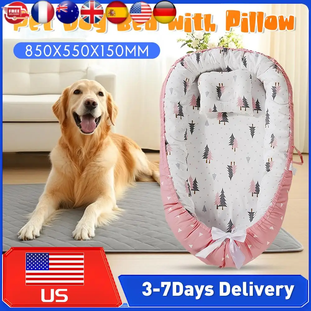 

Comfortable Cat Dog Mat with Pillow Thickening Removable Soft Cloth Dog Sofa Bed Washable Dog Kennel Pet Sleeping Bed for Pets ﻿