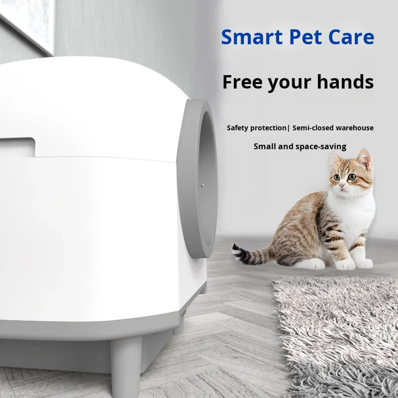 

STLF Easy-Pets XL 80L Smart Self-Cleaning Cat LitterS Box Durable Plastic APP Controlled Auto Waste Disposal Accessory Cat Litte