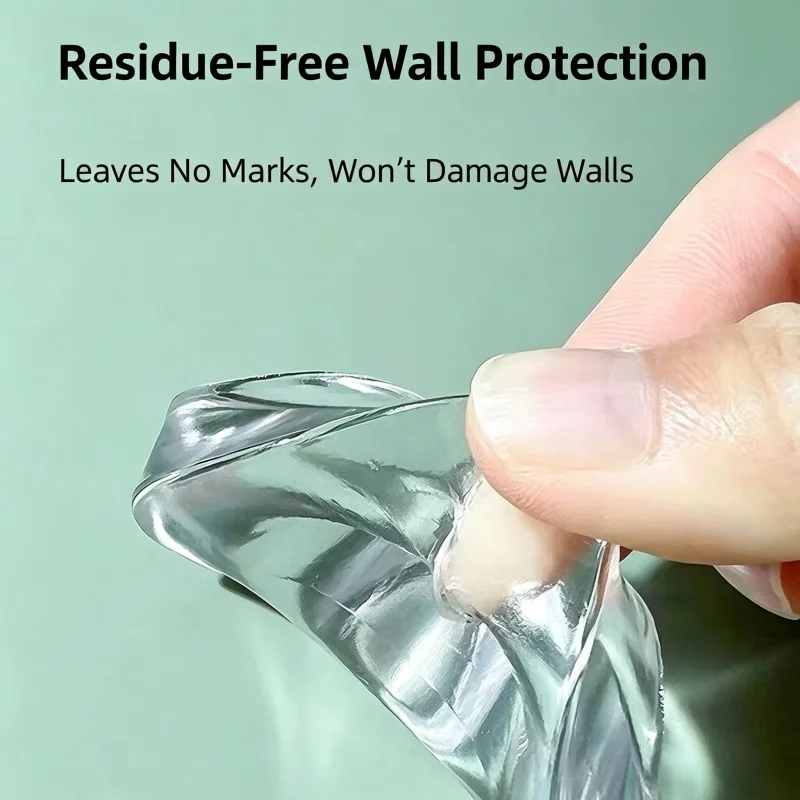 Self-Adhesive Clear Silicone Bumper Pads, Invisible Door Handle Wall Protector, Shock Absorbing Anti-Collision Sticker for Hom