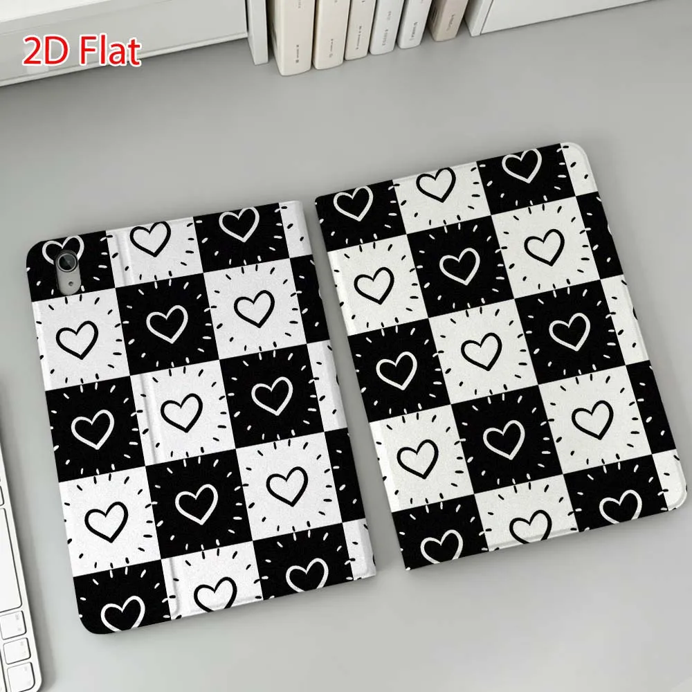 Black Red Love Pattern Soft For Apple iPad Pro Mini A16 A17 A14 4 5 6 7 6th 12th 9Gen 12.9 11 13 M4 inch Tablet Case