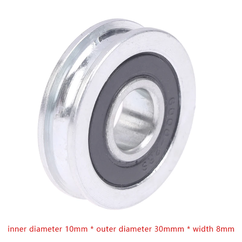 1 Pc U Groove Bearing Pulley 10x30x8mm Non-Standard Grooved Concave Guide Wheel for 5mm Wire Rope Track Roller