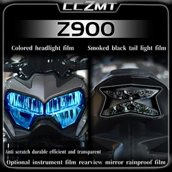 For Kawasaki Z900 Z 900 z900 Transparent headlight protective film smoked black tail light film sticker modified accessories