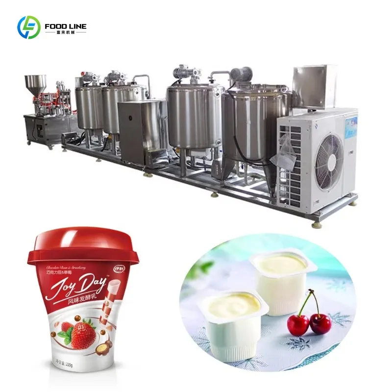 Turnkey 200-500L Yogurt Production Line With Pasteurization Homogenization Cooling Cup Filling Parts