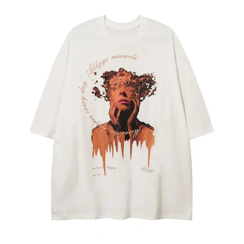 2026 New Personalized Design Hip Hop Street Print Men's and Women's Short Sleeve Crew Neck Comfortable Loose T-Shirts