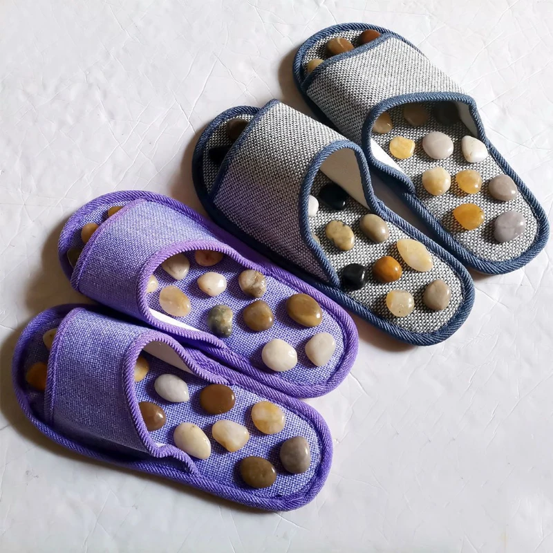 

Массажные тапочки для ног Pebble Acupoint, массажная обувь, Нескользящие мужские и женские домашние предметы интерьера, обувь Pebble Shoes для пар