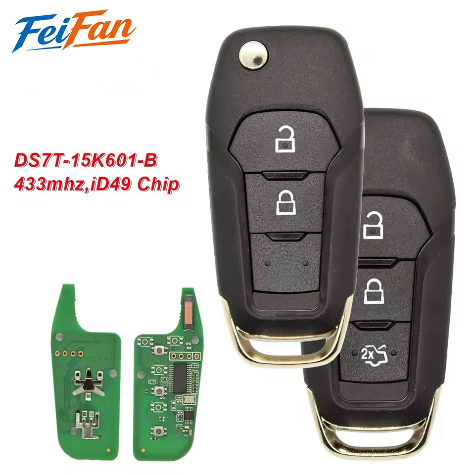 

FeiFan Car Remote Control Key For Ford Escort Fusion 2013-2016 ID49Chip 433Mhz FCCID N5F-A08TAA Auto Smart DS7T-15K601-B