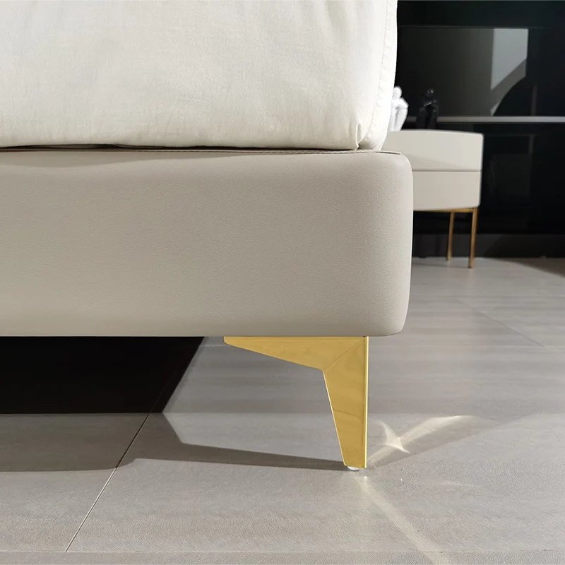 Upholstered Bed Frame Furniture for Residential Apartment Hotel Supporting Material Size and Structure Customization Bedroomprom