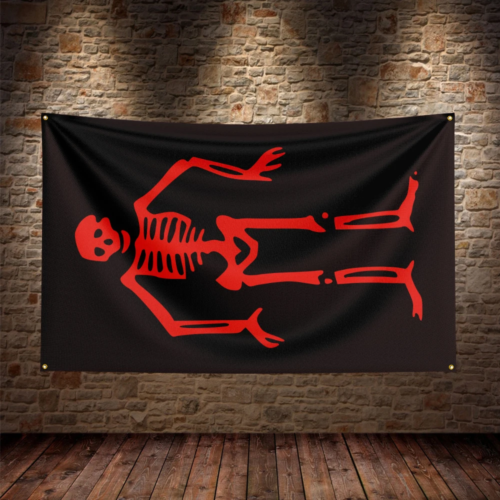 Pirate Flag of Blackbeard (Edward_Teach) Flag For Decor