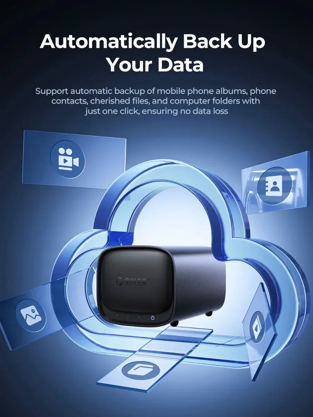 ORICO 2/ 5 Bay NAS Storage Type-C 3.5 "M.2 NVME SSD กรณีเครือข่าย NAS สนับสนุนการเข้าถึงระยะไกลแชร์ข้อมูลส่วนตัว cloud Storage