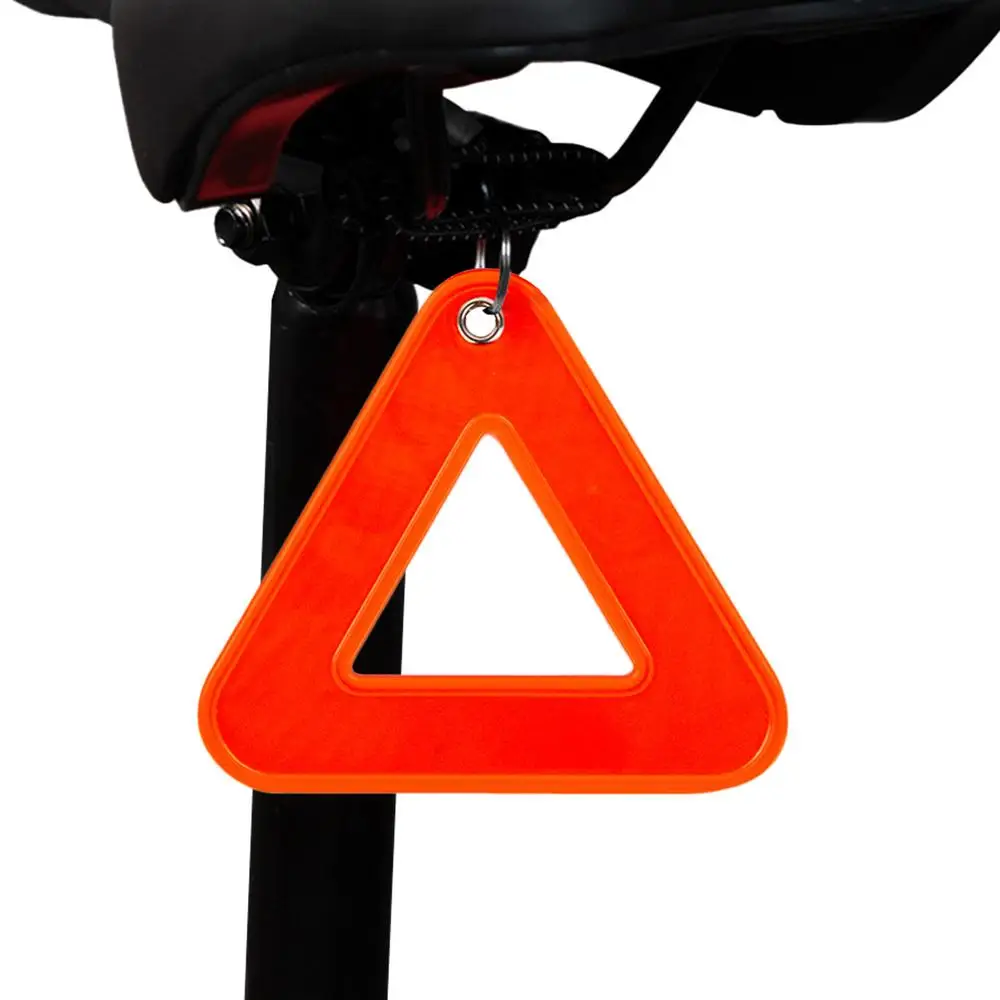 1 Stück reflektierende Schilder, dreieckige Schilder, Sicherheitswarnung für Fahrrad, Hängeetikett mit elastischem Kordelband, für Fahrrad, nachts sichtbar, Fahrsicherheit – Detail 8