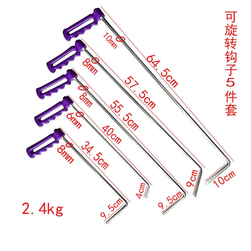 Adjustable Handle Window Repair Car Dent Repair Kit Rotating Handle Car Repair Hook Handle Spring Steel Rod