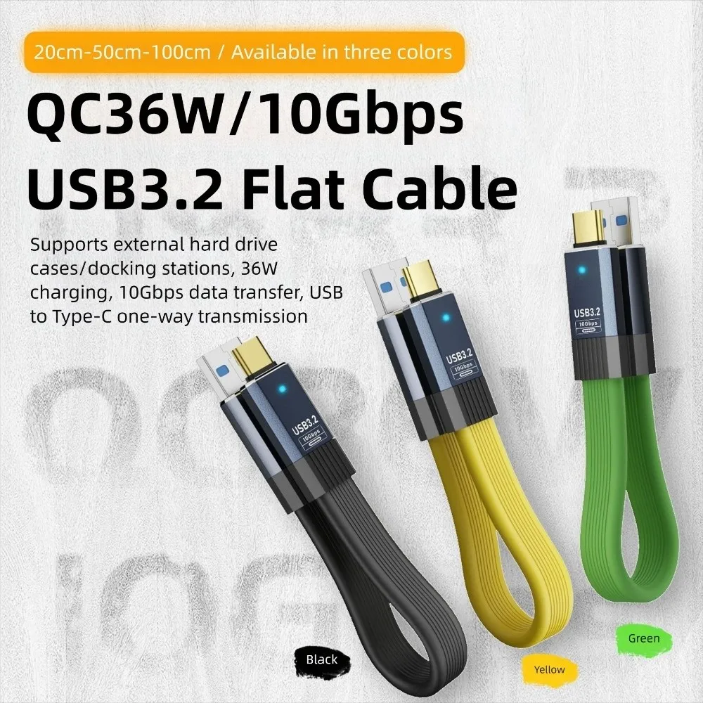 Male to Male USB3.2 Type-A to Type-C Cable Fast Charging 36W Data Line E-Marker Chip 10Gbps USB-A to USB-C Cord
