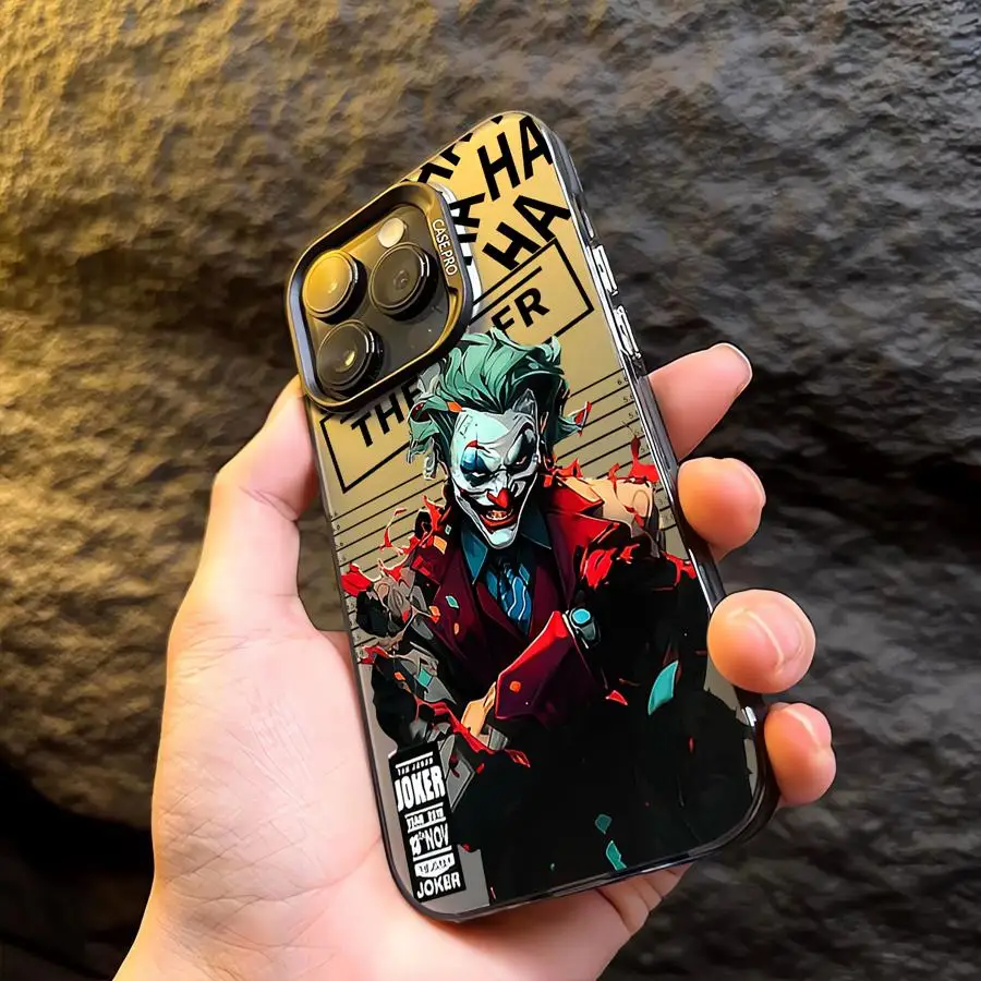 B-Batman J-Joker Phone Case for iphone 16 pro max 11 XR 15 14 Plus 13 X 12 Pro XS Max 12 Pro Soft Shockproof Cover