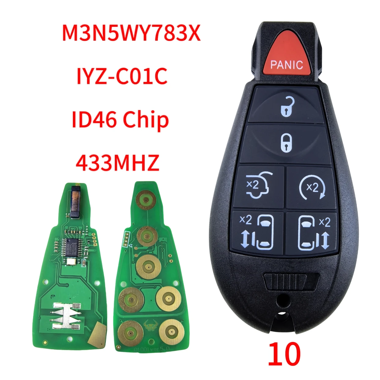 Jingxin 433Mhz 7941-Chip Fernbedienung Autoschlüssel M3N5WY783X für Chrysler Town & Country, für Jeep Grand Cherokee, für Dodge Caravan Journey – Detail 19
