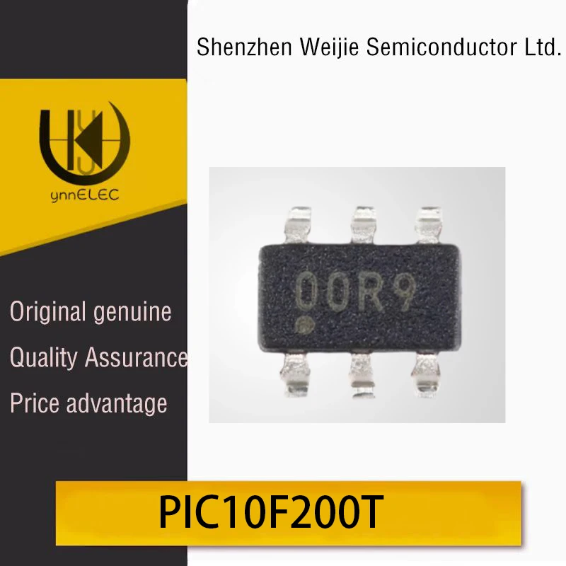 Genuine PIC10F200T-I/OT 8-bit Flash Microcontroller Chip Silkscreen 00**SOT-23-6