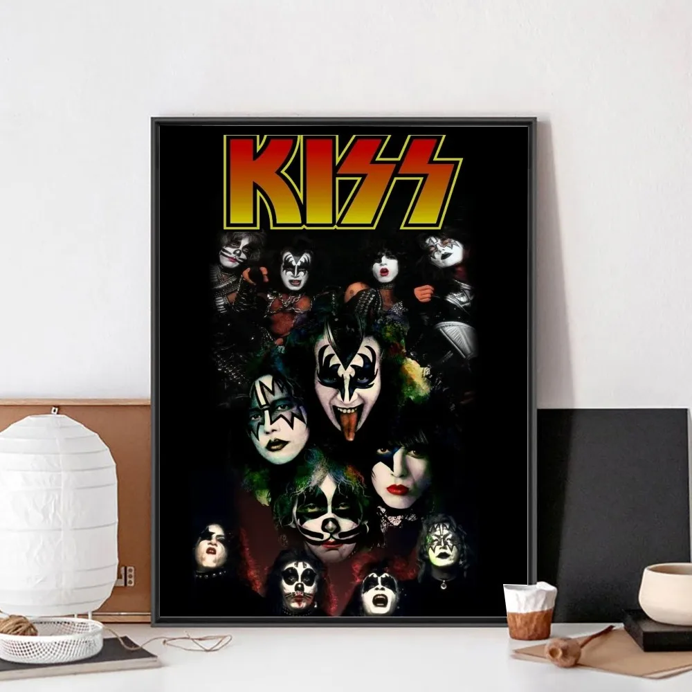 Rock Band Kiss Kraft  Poster No Framed Poster Kraft Club Bar Paper Vintage Poster Wall Art Painting Bedroom Study Stickers