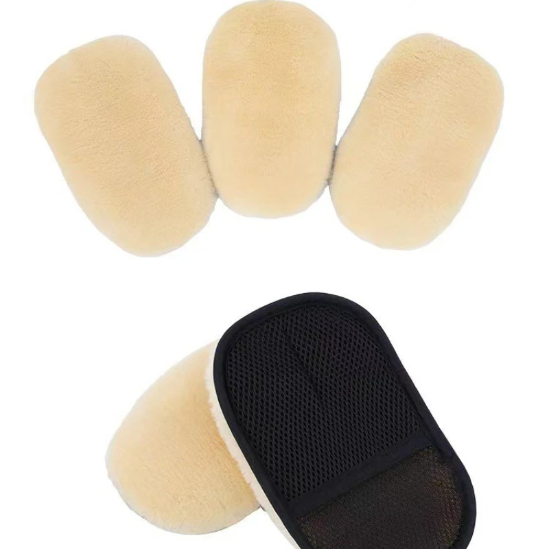 Woolen car cleaning gloves bearpawsdouble-sidedwashcarglovesencryptedhouseholdandcommercialcleaningglovescarbeautycleaninggloves