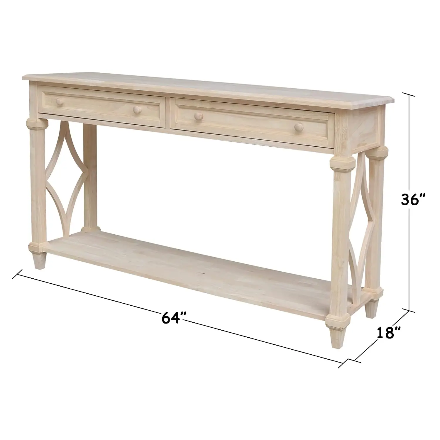 Solid Wood Console & Sofa Table Entryway Hallway Living Room 48 Inch, Customized