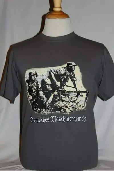Wehrmacht Machine Gun Team T-Shirt. Summer Cotton Short Sleeve O-Neck Mens T Shirt New S-3XL