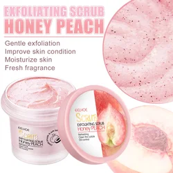 Peach Body Scrub idratante idratante controllo dell'olio pulizia ammorbidente pelle di pollo cheratina sfregamento fango Scrub prodotto per la cura 100g