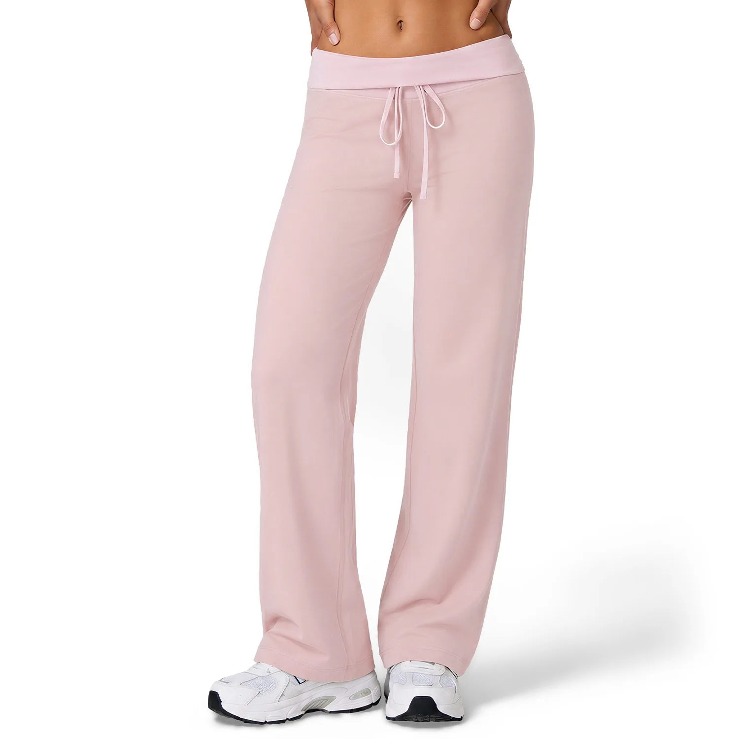 Women High Waist Drawstring Straight Leg Pants, Summer Casual Color Block Elastic Slim Sports Trousers