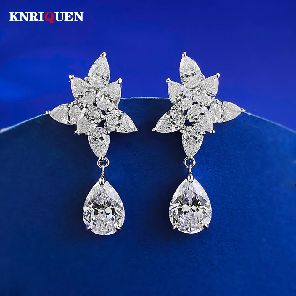 

Luxury 925 Sterling Silver 8*11mm High Carbon Diamond Drop Earrings Wedding Engagement Fine Jewelry for Women Accessories Gift