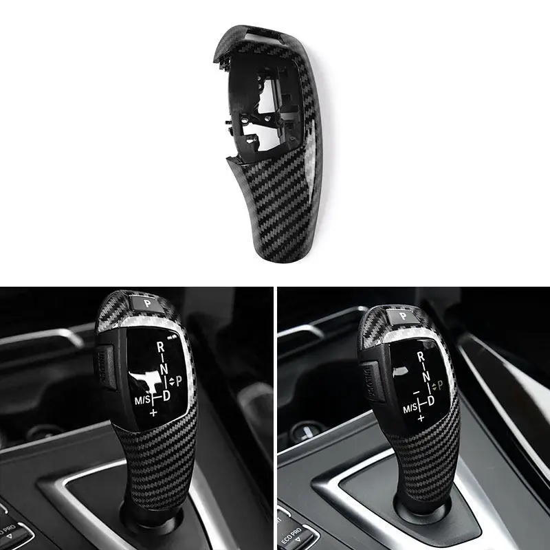 ABS Carbon Texture Car Center Gear Shift Head Cover Accessories For BMW F20 F21 F22 F23 F30 F31 F32 F36 F10 F12 F13 X3 X4 X5 X6