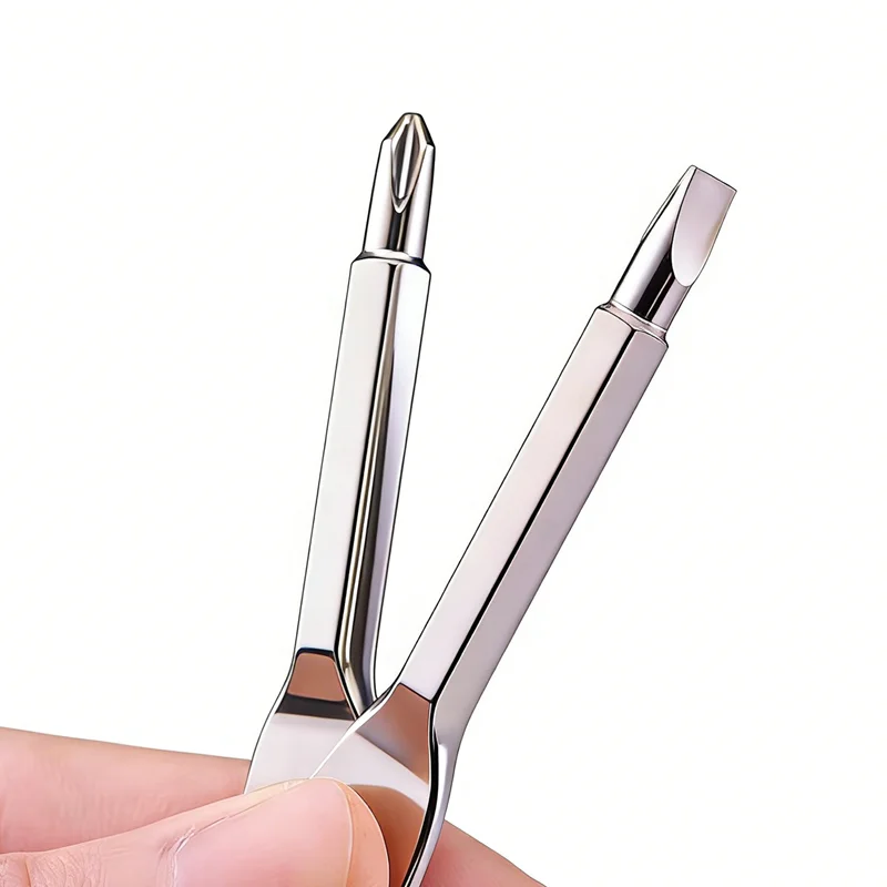 Portable Phillips Slotted Screwdriver Set Key Ring Keychain Mini Pocket Keyring Cross Screw Driver Repair Tool Gadget EDC Small