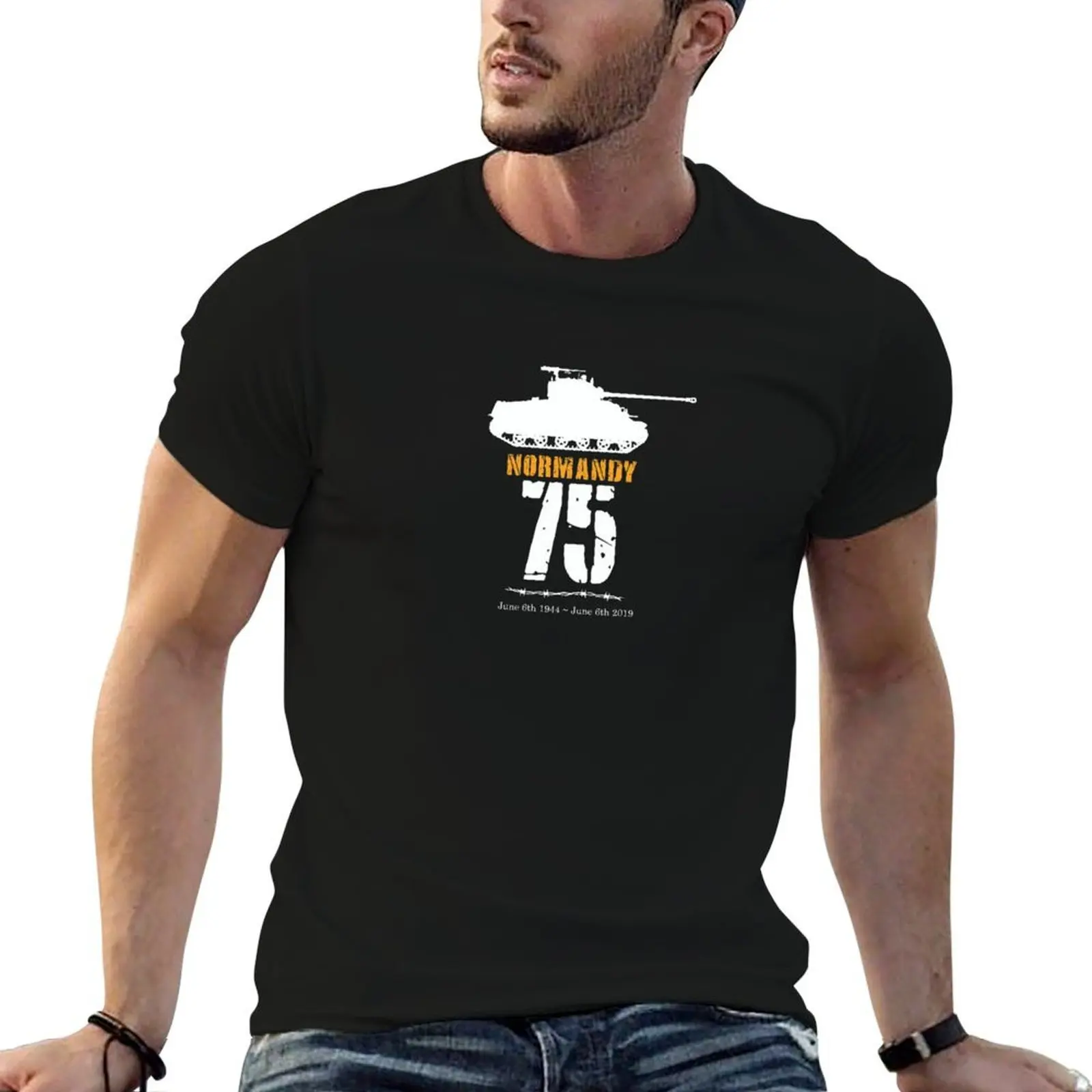 

D Day Normandy 75th Anniversary T-Shirt man graphic t shirt man t shirt summer cotton t shirts high quality T-shirt