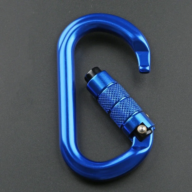 Outdoor O-shape Carabiner 25kN Aluminum Oval Hook Rock Climbing Auto Locking Screw Gate Carabiner Rock Climbing Carabiner